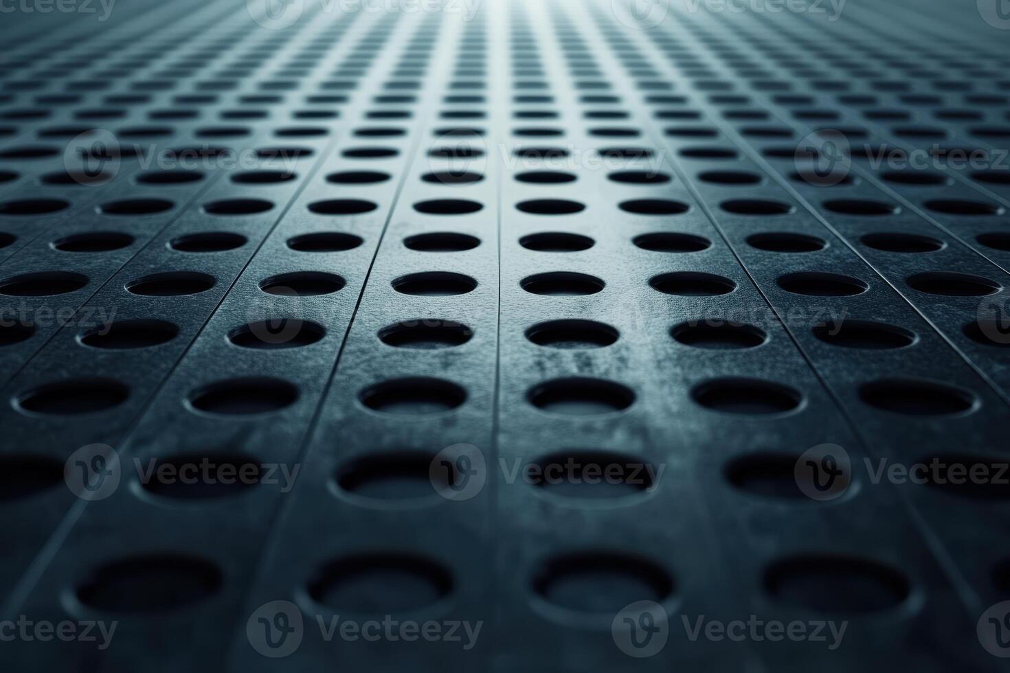 Close-up view of a textured surface with circular holes shining under light photo