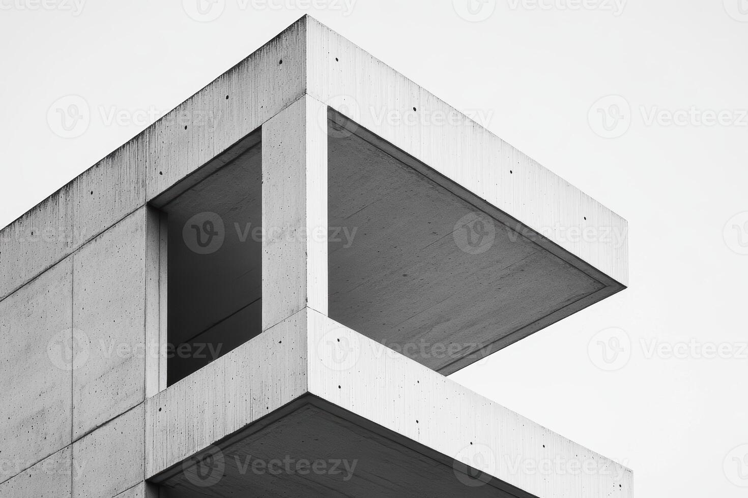 Concrete architectural structure showcasing modern design in urban setting photo