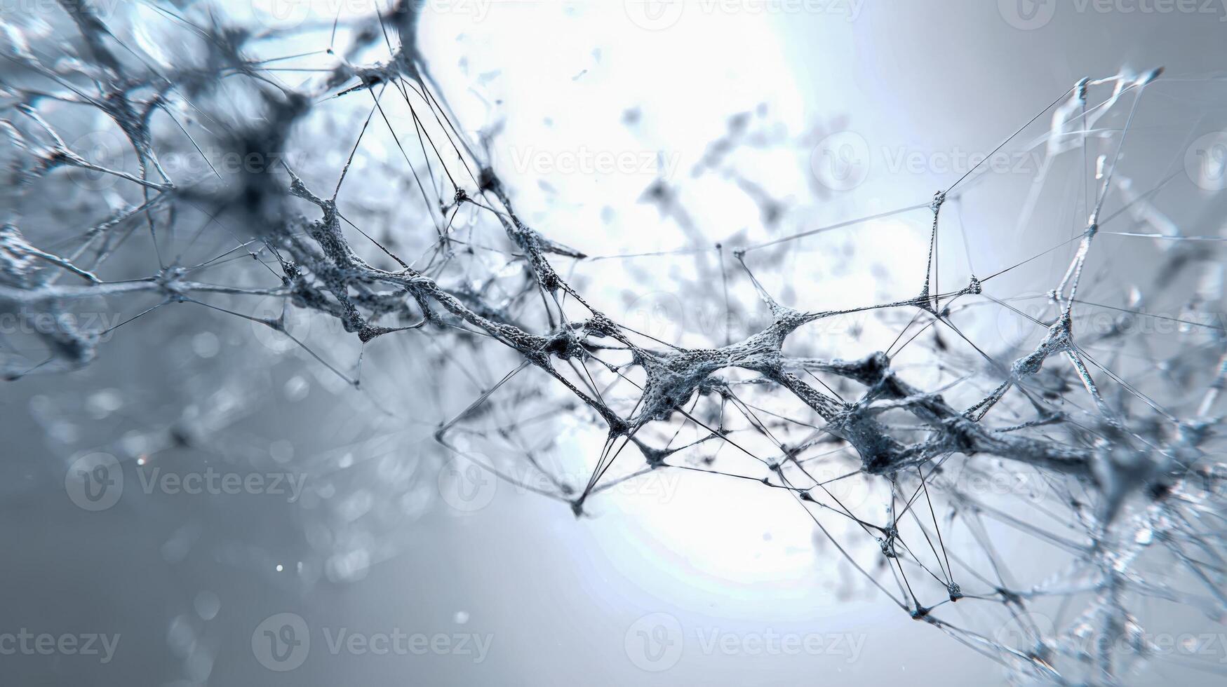 Abstract Plexus Structure with Connected Lines and Dots, Illustrating Data Networks and Scientific Connections photo