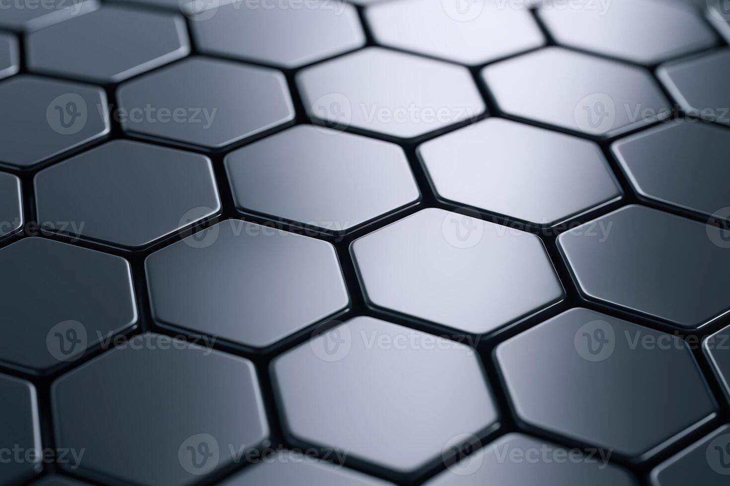Hexagonal Geometric Pattern Abstract Background with Metallic Texture for Technology and Science Presentations photo