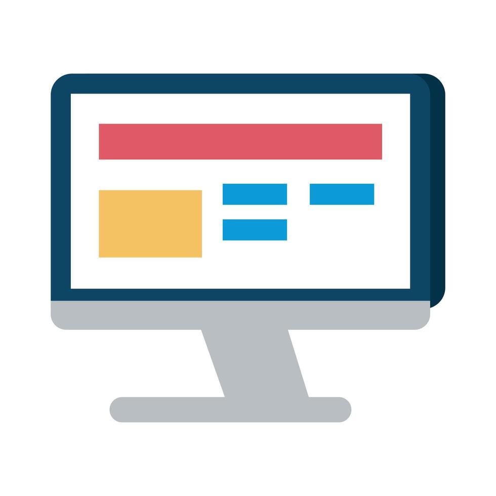 un computadora monitor con un web página en eso vector