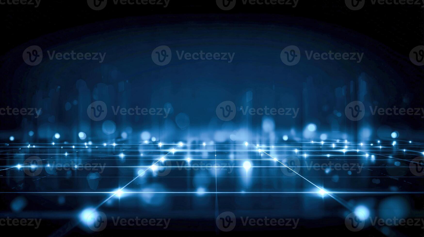 Abstract Dark Blue Technology Background with Interconnected Lines and Nodes, Representing Networks and Data photo