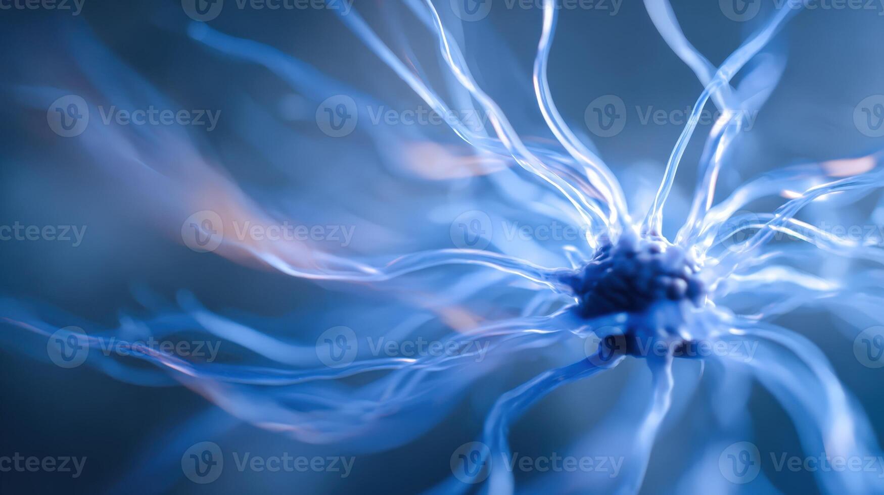 Abstract Neural Network Visualization Complex Interconnected System with Blue Tones for Science and Technology Concepts photo