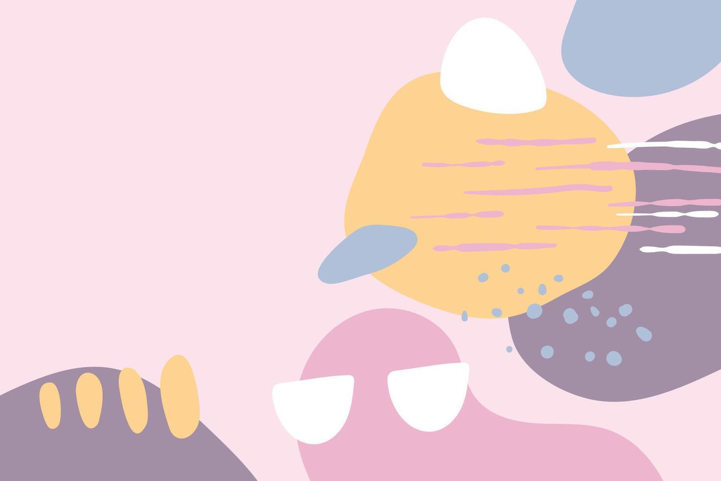 Colorful Pastel Minimalist Background with Abstract Shapes and Lines. Doodle Modern Backdrop vector