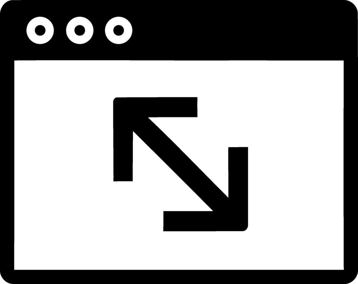 Expandable window frame arrow icon simple graphic vector