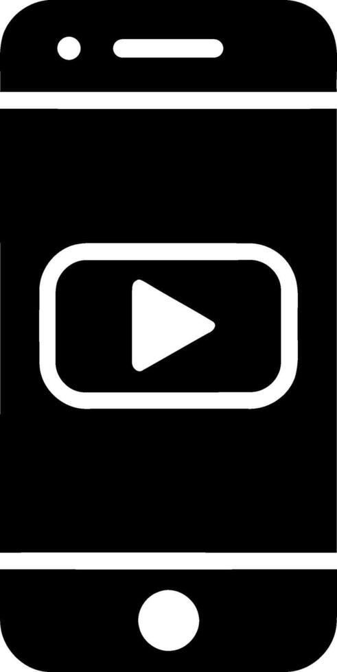 Mobile phone with play button icon for viewing vector
