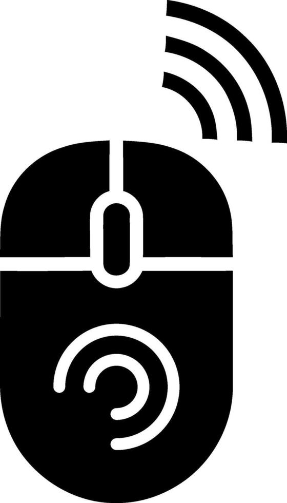 Wireless computer mouse signal icon simple digital technology vector