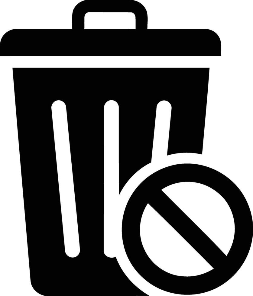 Simple trash can icon no symbol clean delete remove vector