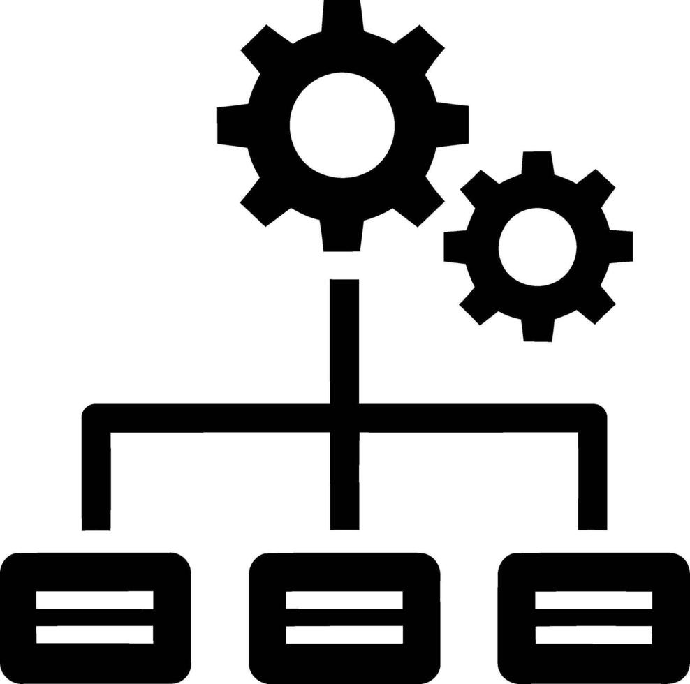 Simple flowchart icon with gears for processes vector