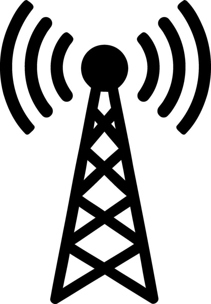 Simple radio tower signal icon for communication and networks vector
