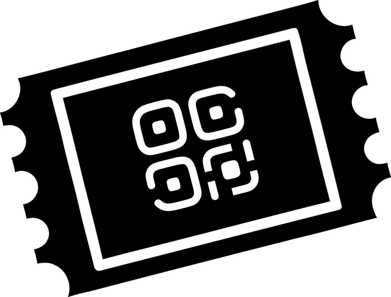 Simple qr code ticket icon graphic design vector