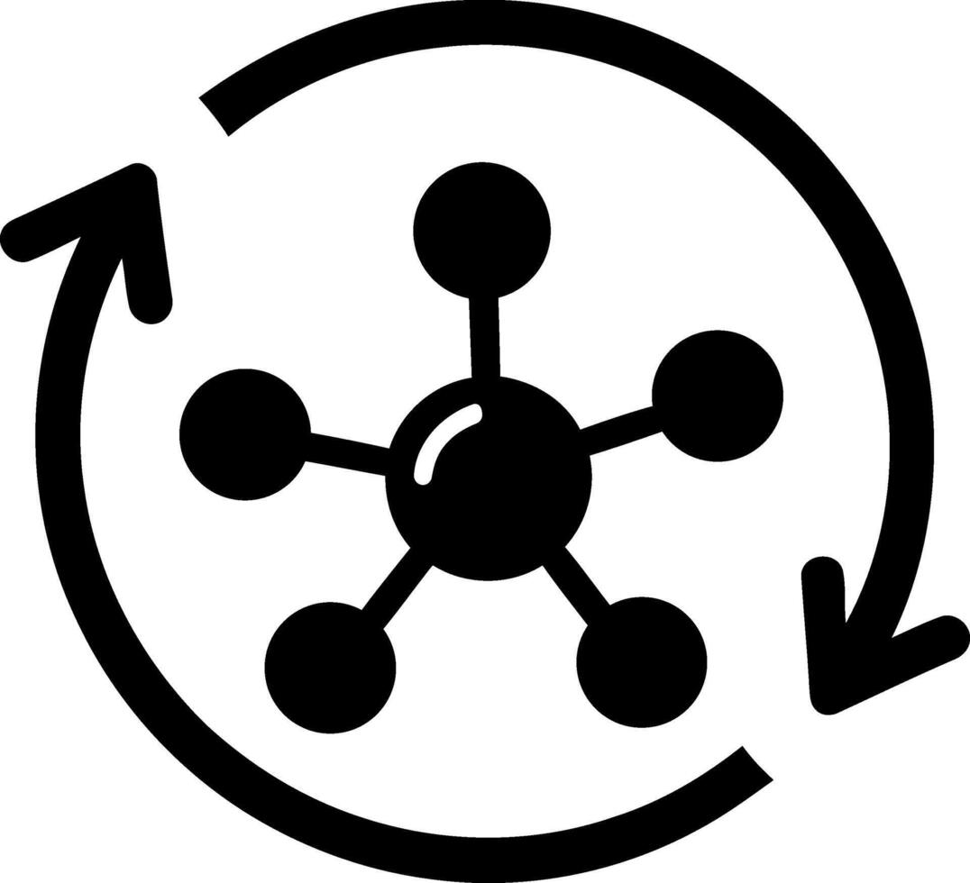 Connected network circle arrows simple design icon vector