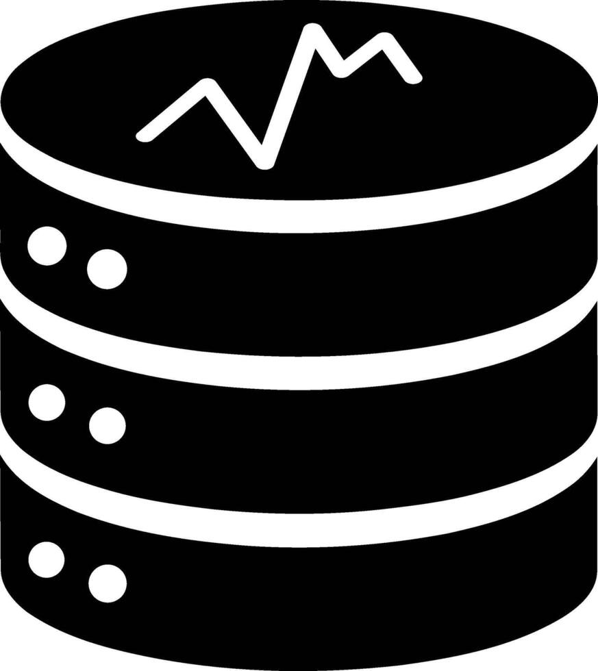 Stacked database icon with data graph simple vector