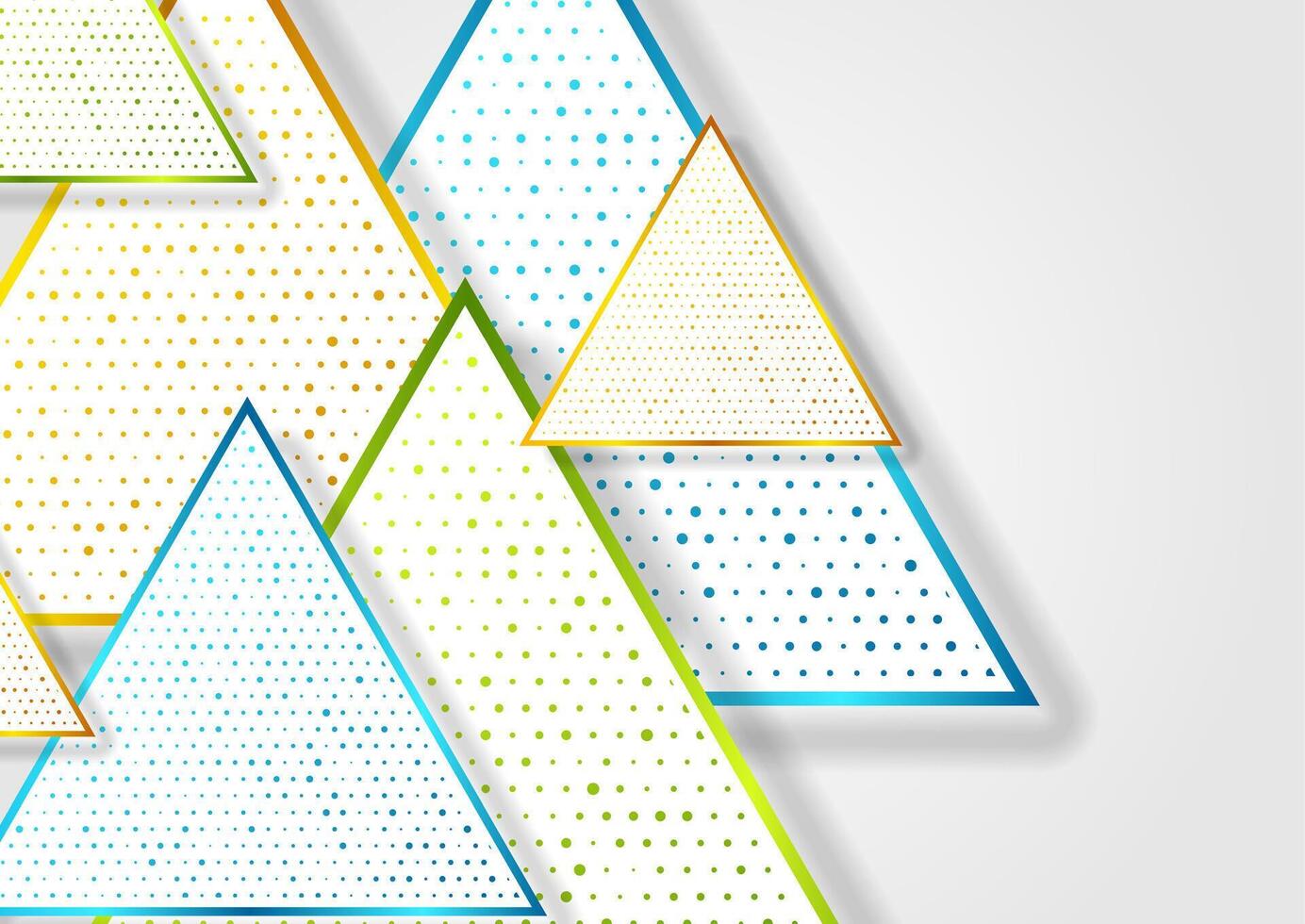 Colorful triangles with small dots abstract tech background vector