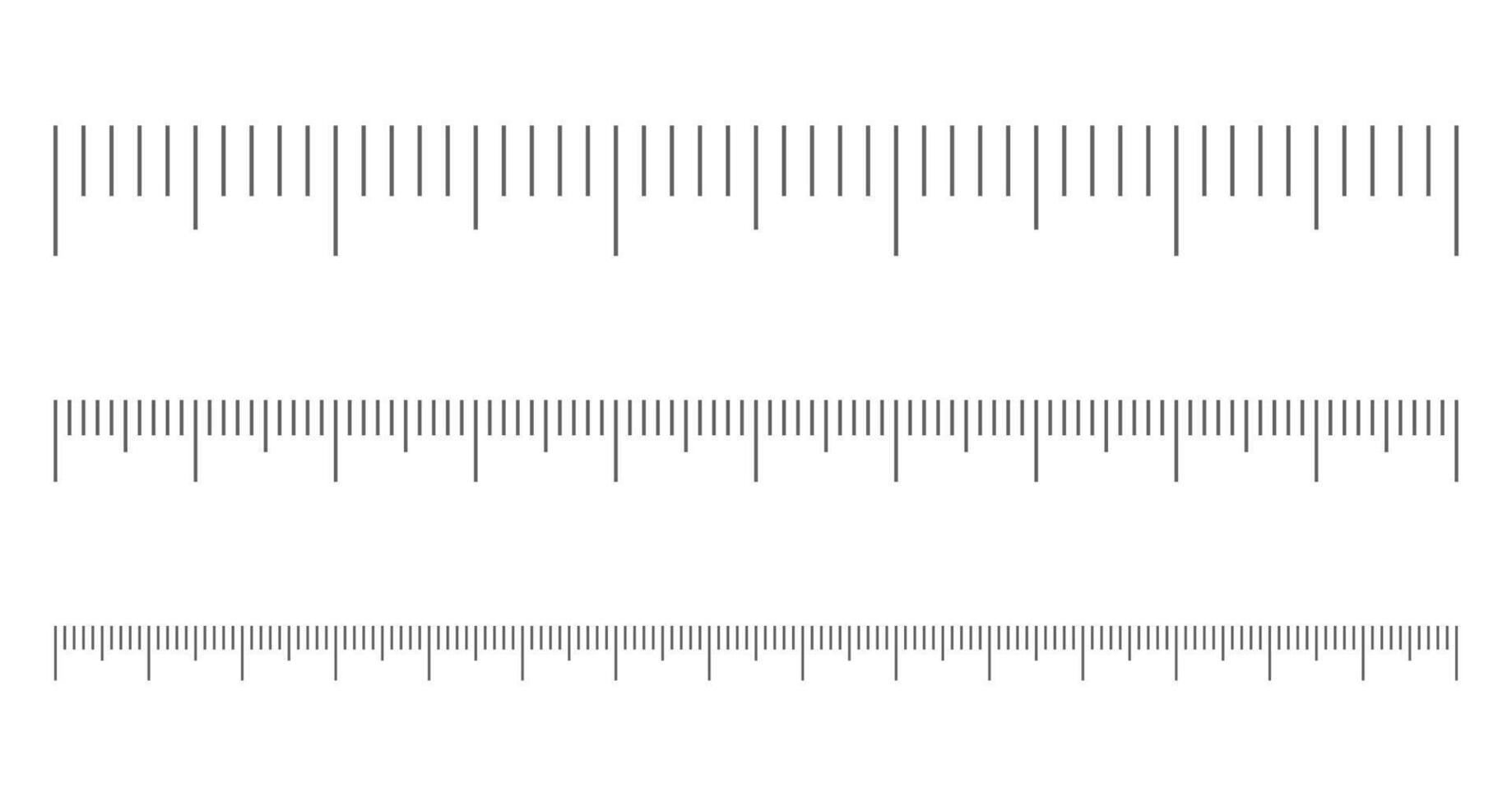 Measuring scale set with numbers, markup for rulers. Measuring scale for the ruler lines. Size comparing quantities. Distance, repeatable. vector