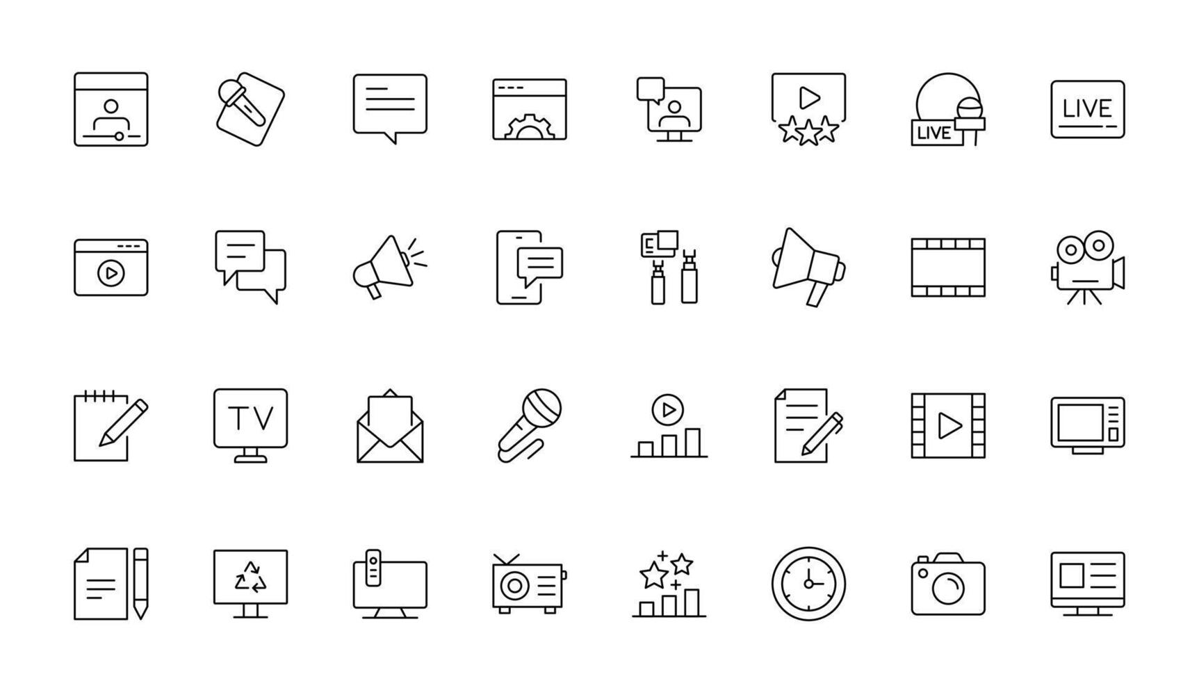 Blogging line icon collection. Post, social media, community, content, website, sharing, create, opinion. Business concept. infographic icon in line style. vector