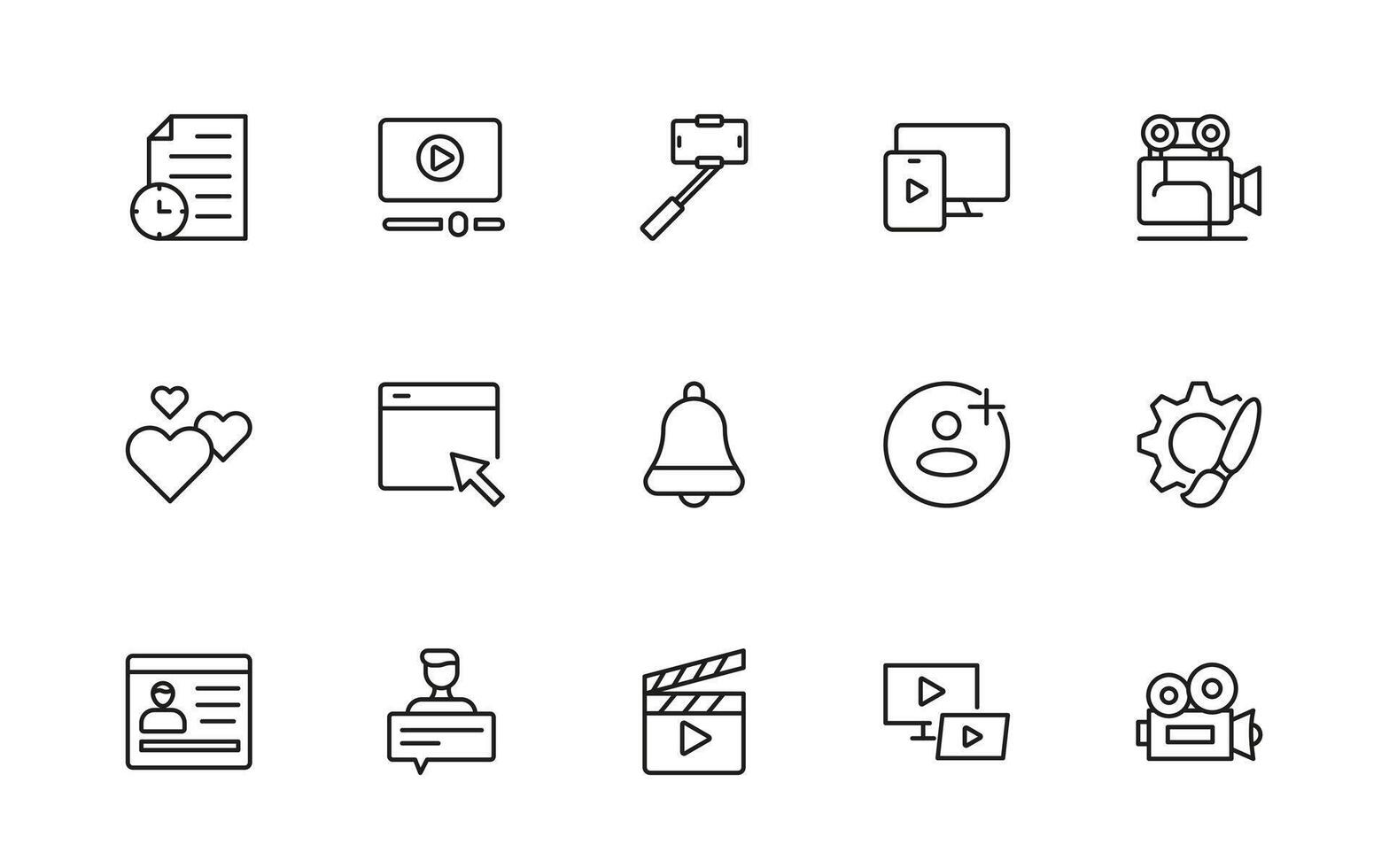 Blogging icon collection. Post, social media, community, content, website, sharing, create, opinion. Business concept. infographic in line style icon. vector