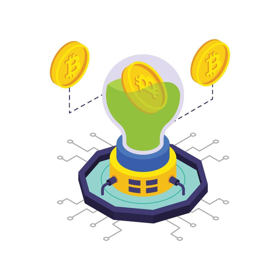 WebPerforming Blockchain isometric illustration. vector