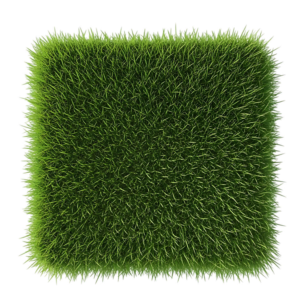 Lush green grass patch isolated on transparent background, presenting a vibrant and textured surface ideal for adding a touch of nature to any design png