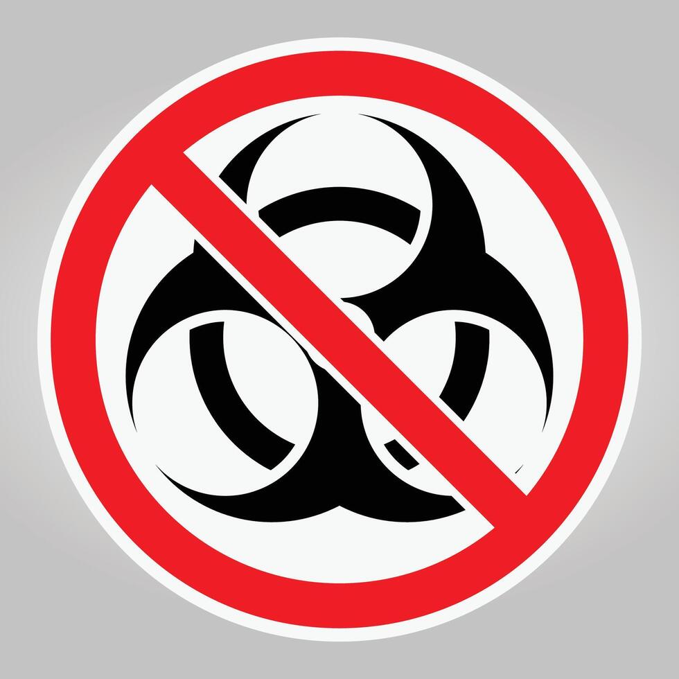 Warning Sign Against Biohazards with a Red Circle and Slashed Symbol vector