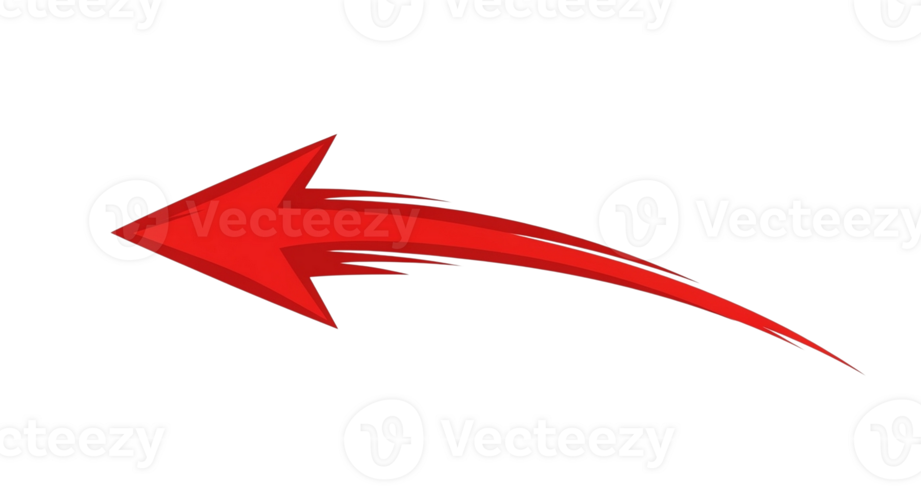 Bold red arrow pointing left dynamic stroke graphic symbol directional navigation pointer png