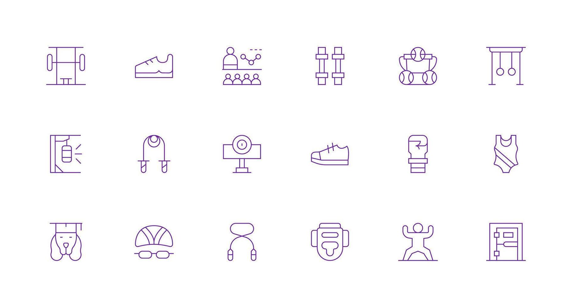 Training Design Icons featuring 18 in Minimal Line Style Well-Structured Icons for Creative Use vector