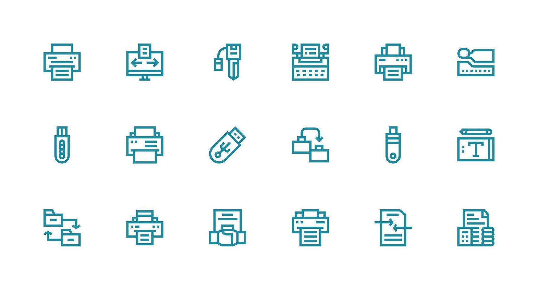 18 Icons for Copy in Strong Stroke Line Format Pixel Perfect Icon Set vector