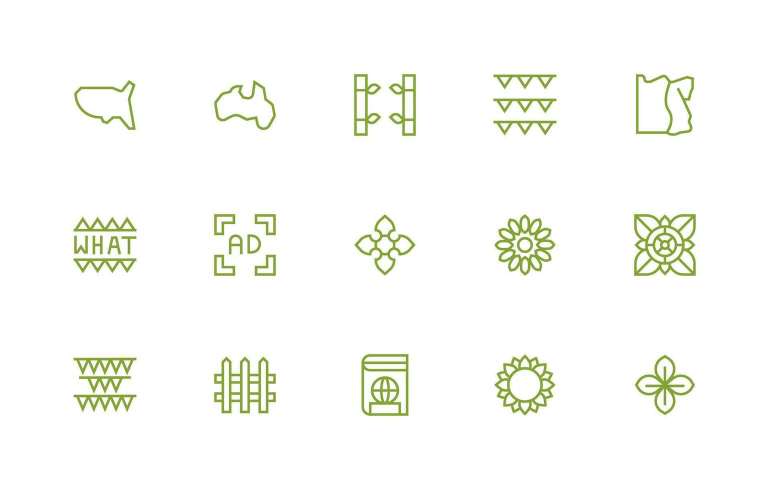 15 Regular Line Vectors for Border Theme Well-Structured Icons for Creative Use
