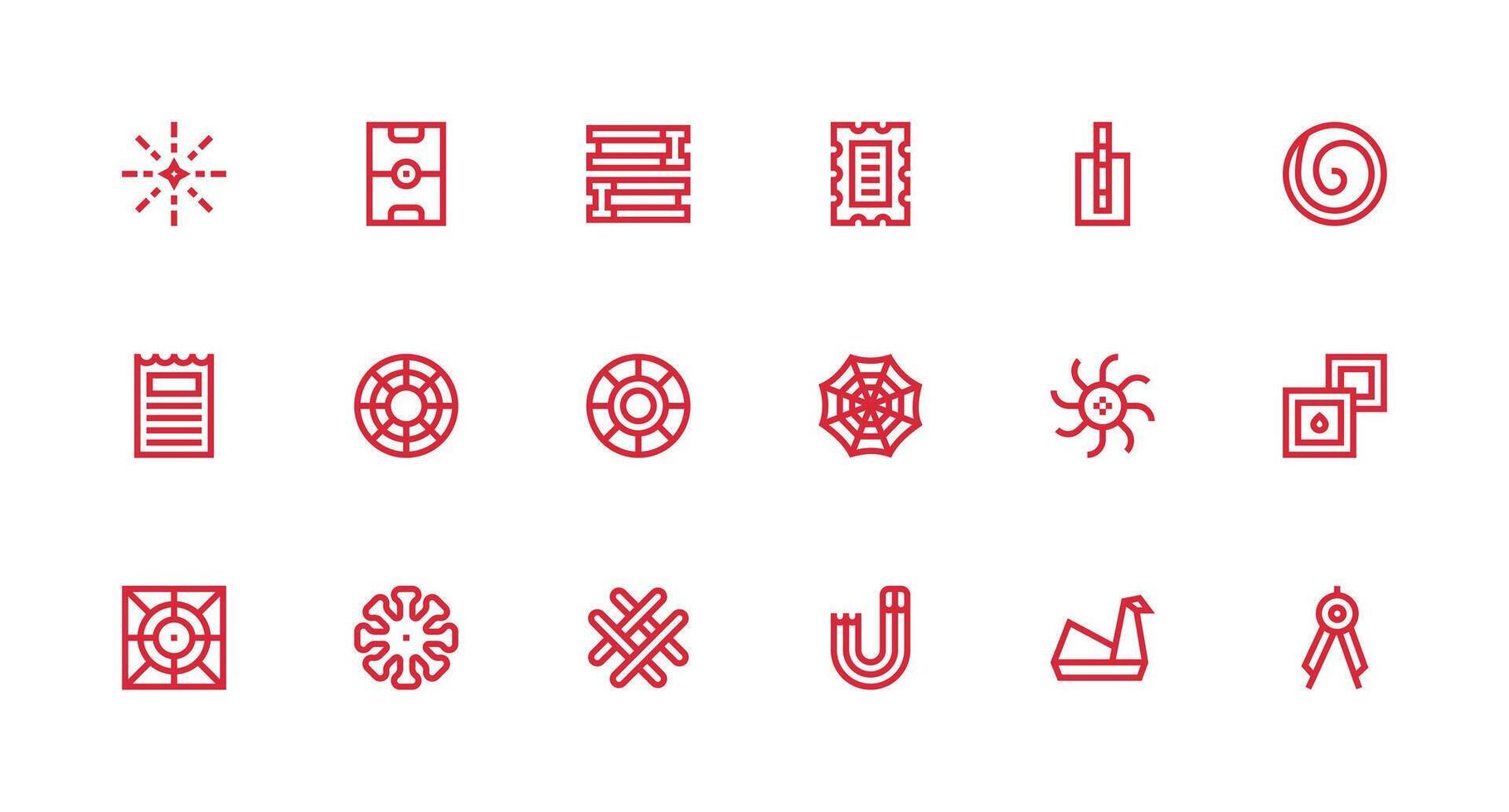 18 Icons for Lines in Strong Stroke Line Format Core Icon Collection for Daily Tasks vector