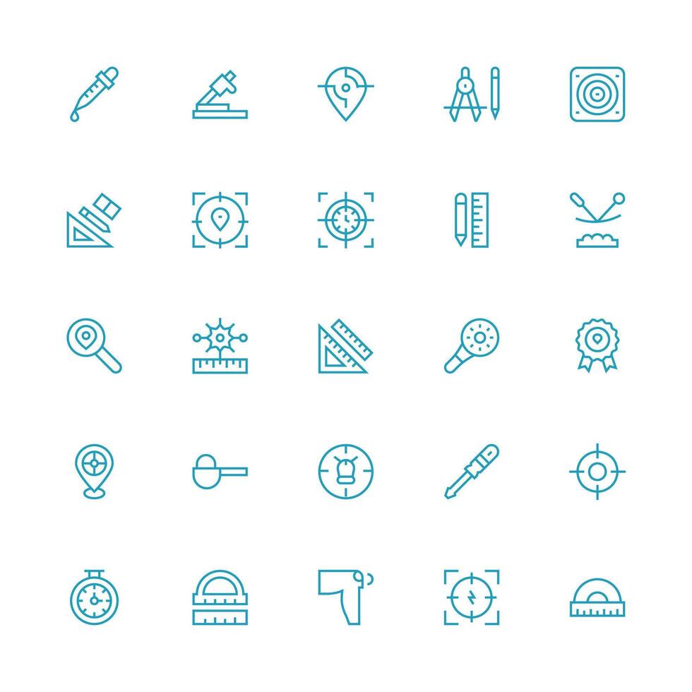 25 Medium Stroke Outline Style Icons from Precise Collection Reliable Icons for All Interfaces vector