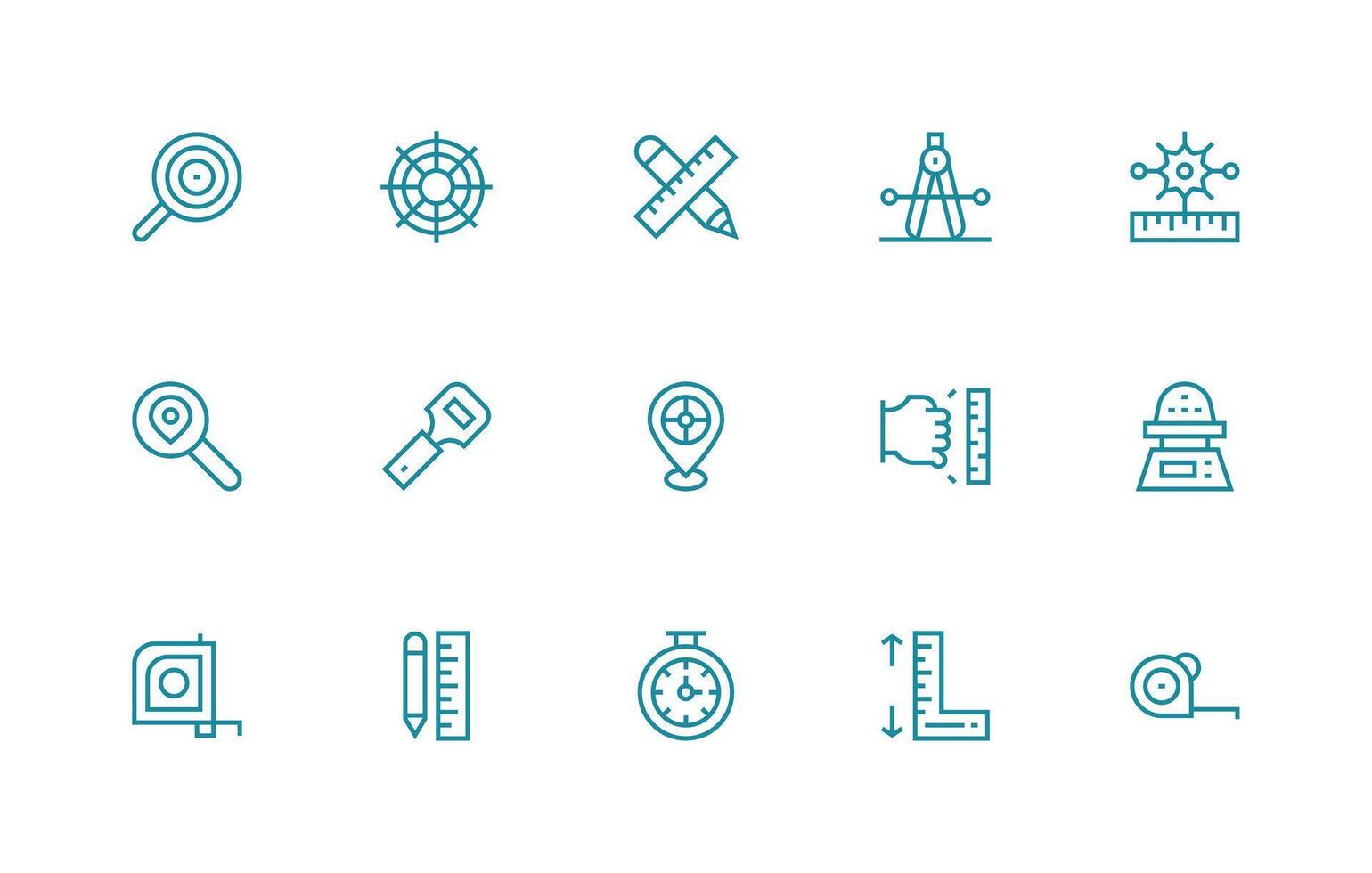 15 íconos para preciso en regular línea formato web icono colección vector