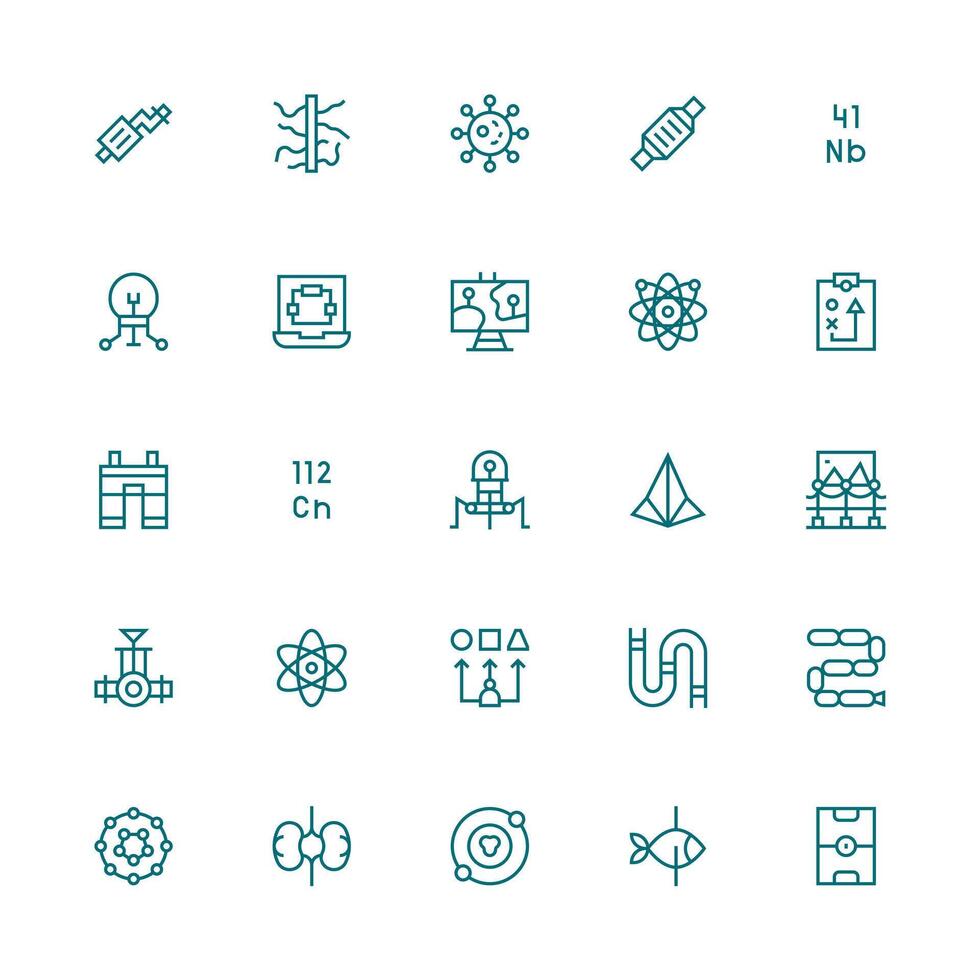 Diagram Set with 25 Medium Stroke Outline Icons Fully Editable Icon Set for Web vector