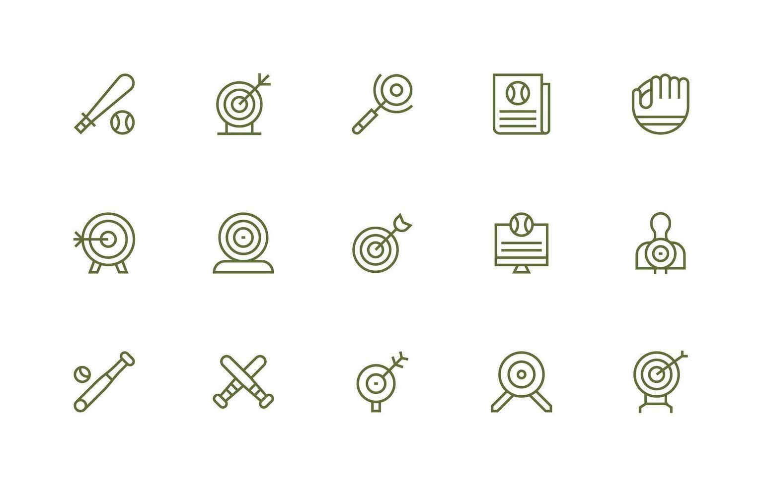 Hitting Icon Set with 15 Regular Line Graphics Design Icon Pack vector