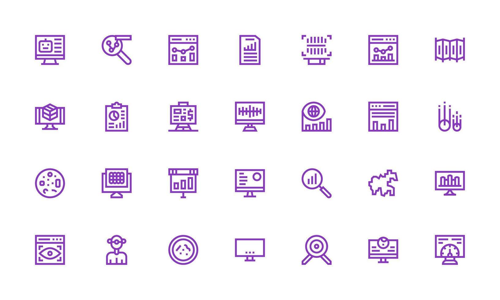 Visualization Visual Pack containing 28 Bold Line Icons UI Icon Set vector