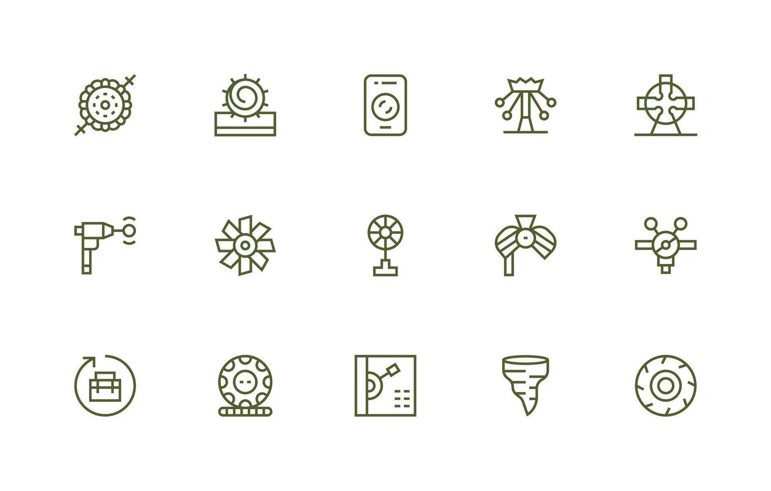 Rotating Design Icons featuring 15 in Regular Line Style Detailed Icon Collection for Design Systems vector