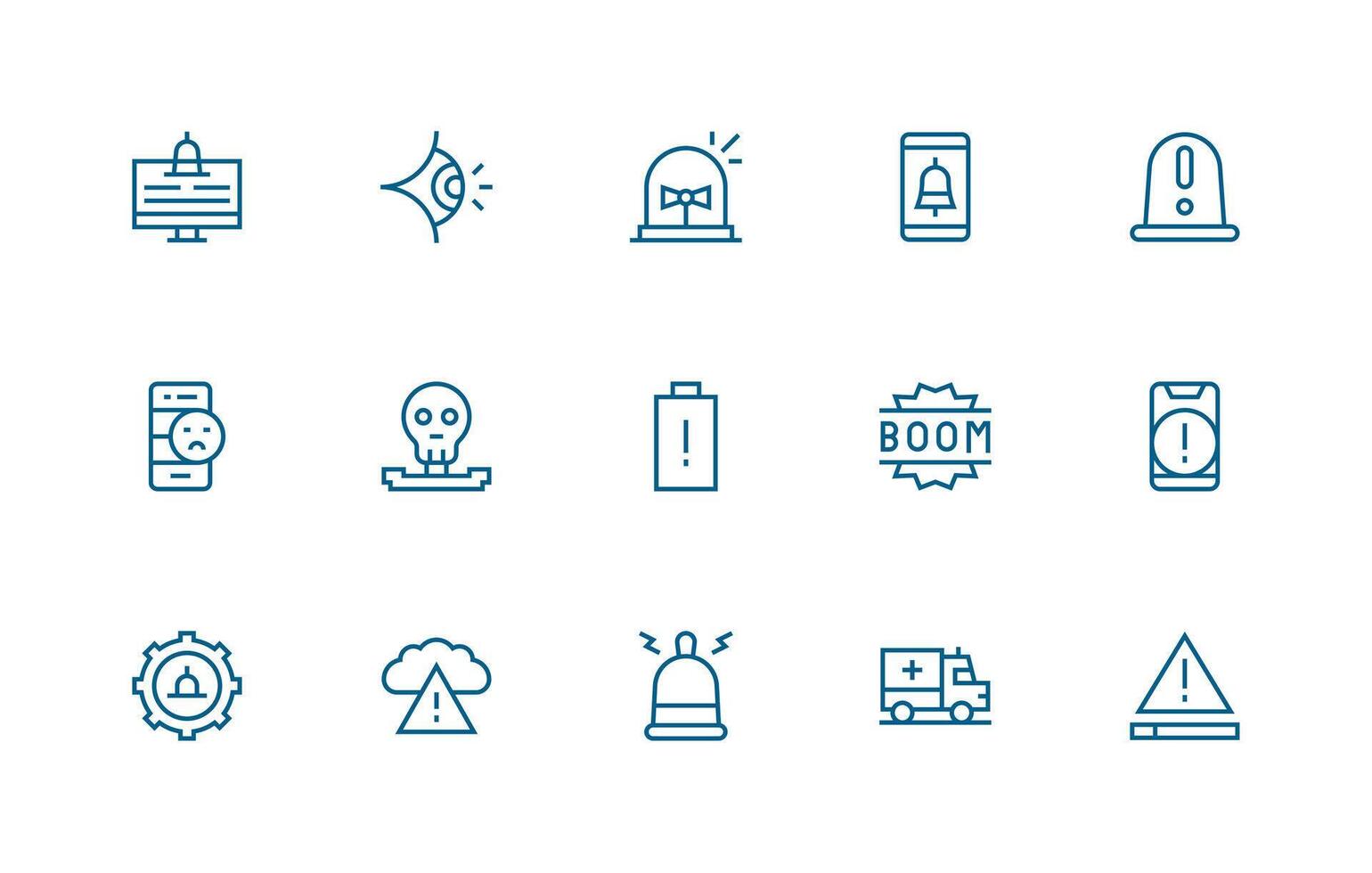 Critical Set with 15 Regular Line Icons High-Resolution Icons for Any Platform vector