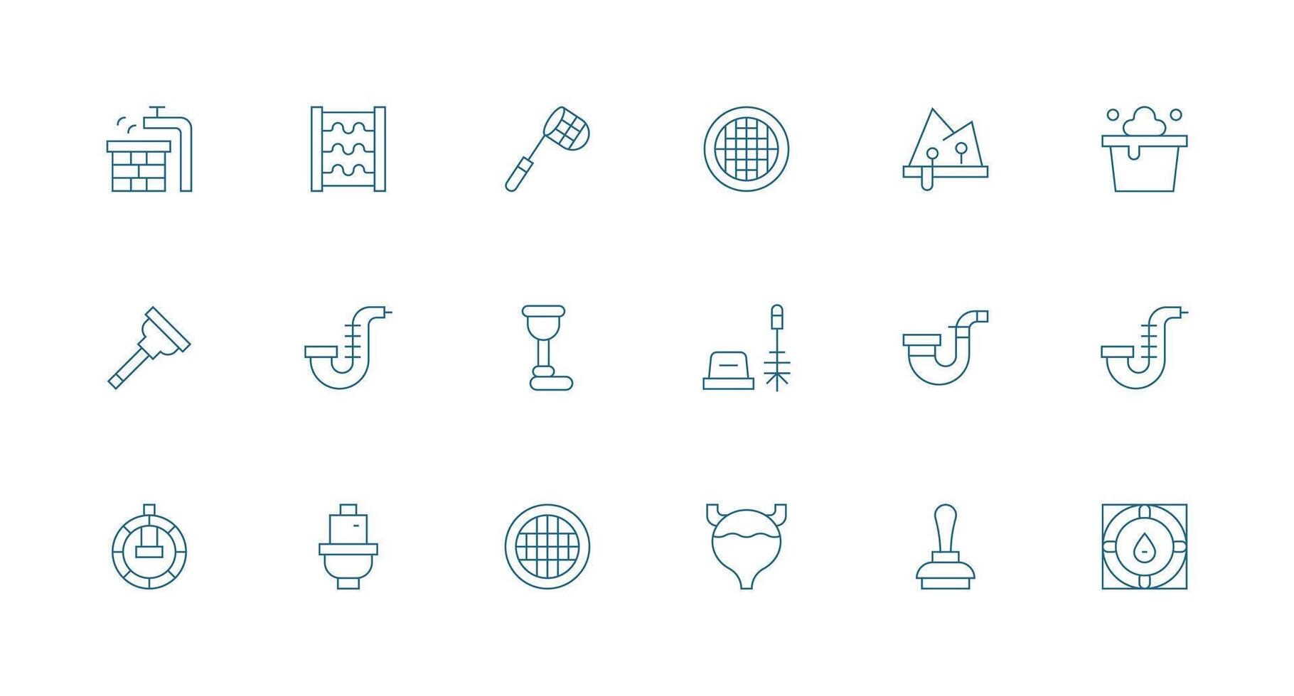 Minimal Line Icons from Drainage Set with 18 Vectors Icon Pack for Various Themes