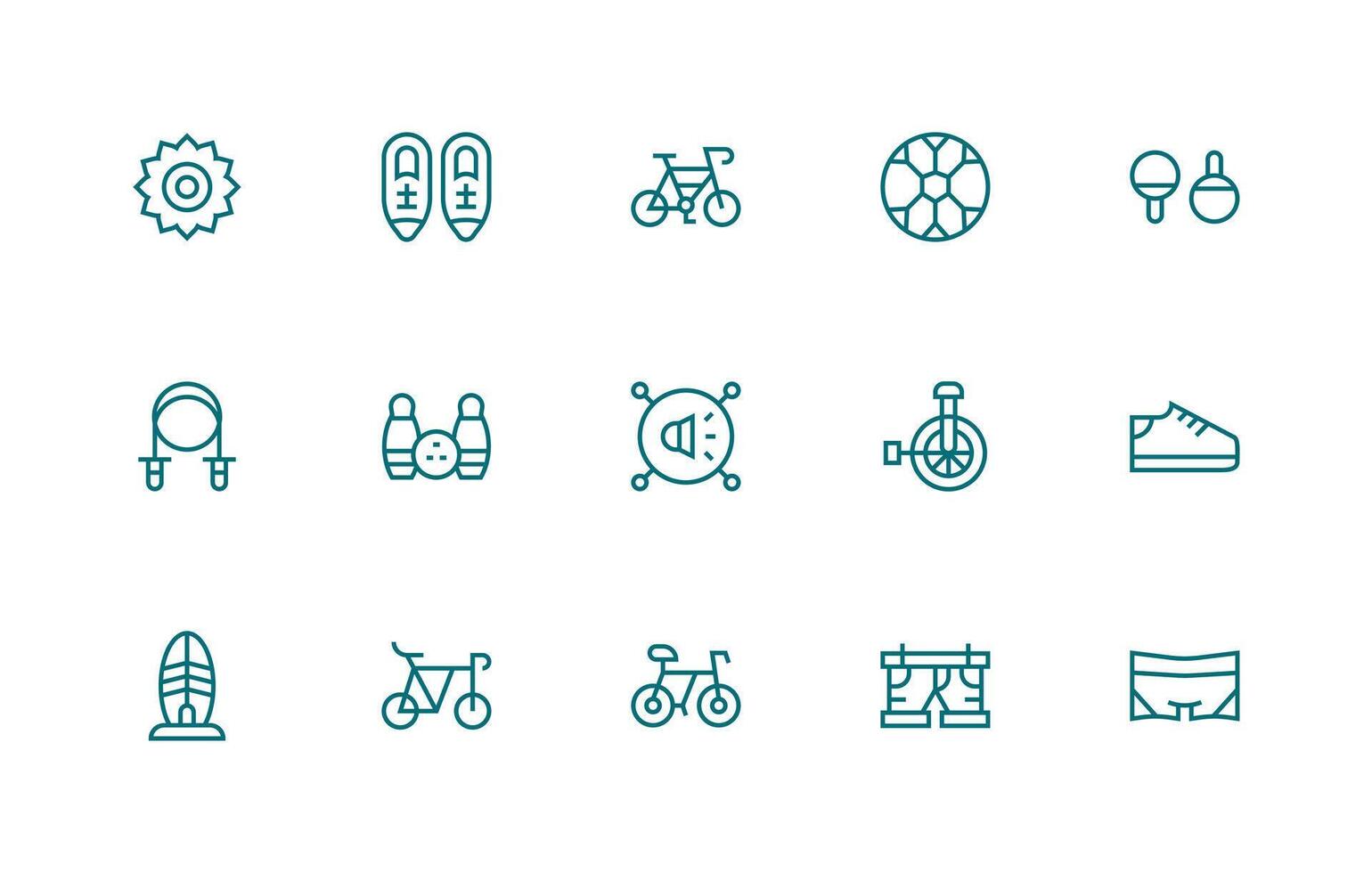 15 Active Icons in Regular Line Aesthetic Quick Access Icons for UI Development vector
