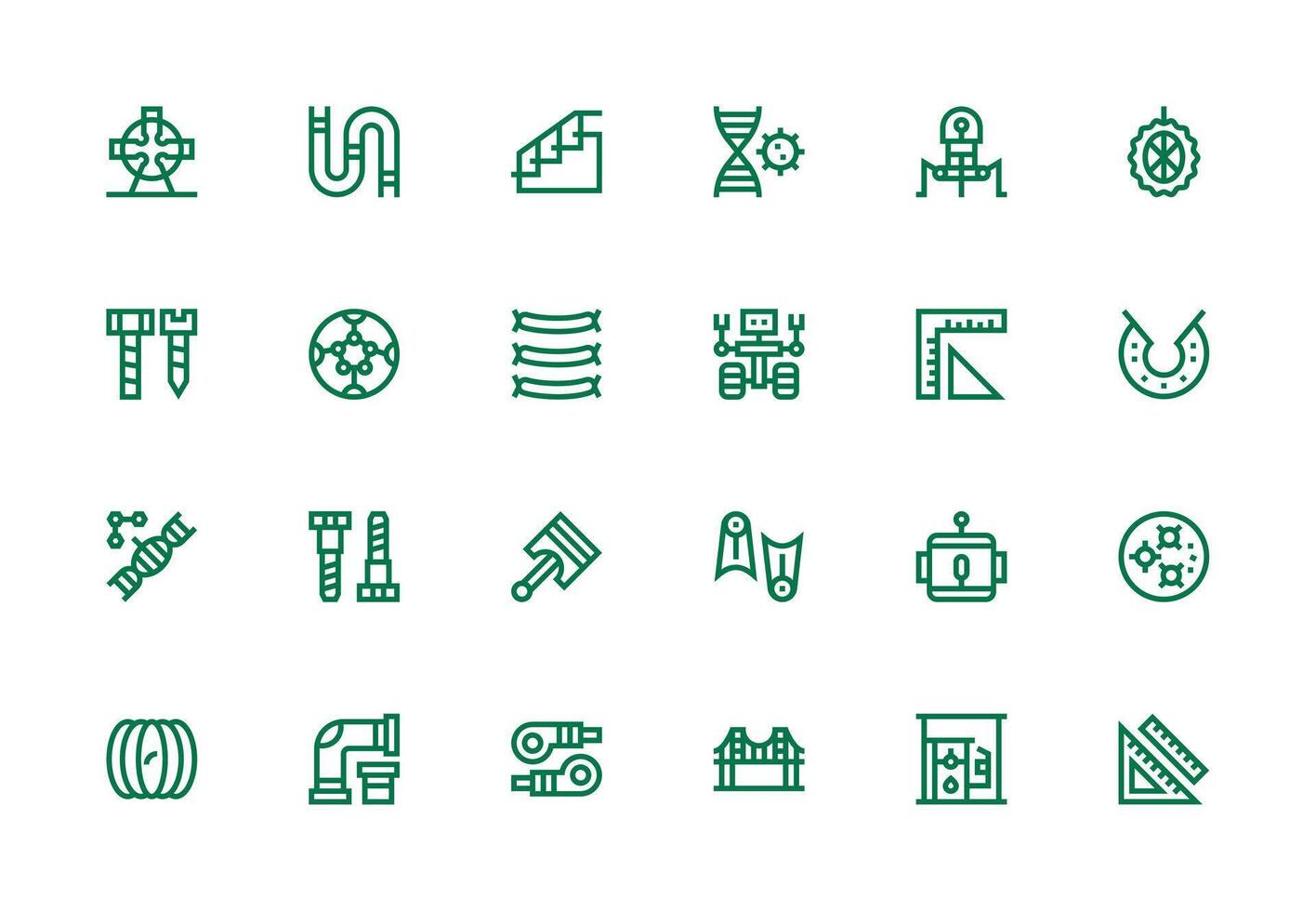 Thick Line Line Icons from Engineering Set with 24 Vectors Theme-Based Icon Pack
