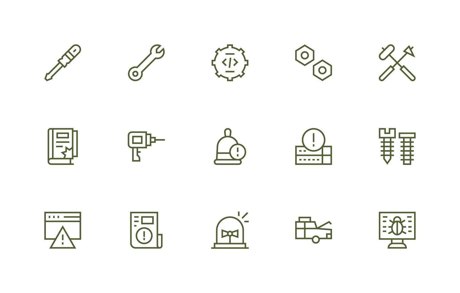 15 Regular Line Icons for Fix Graphics App Icon Pack vector