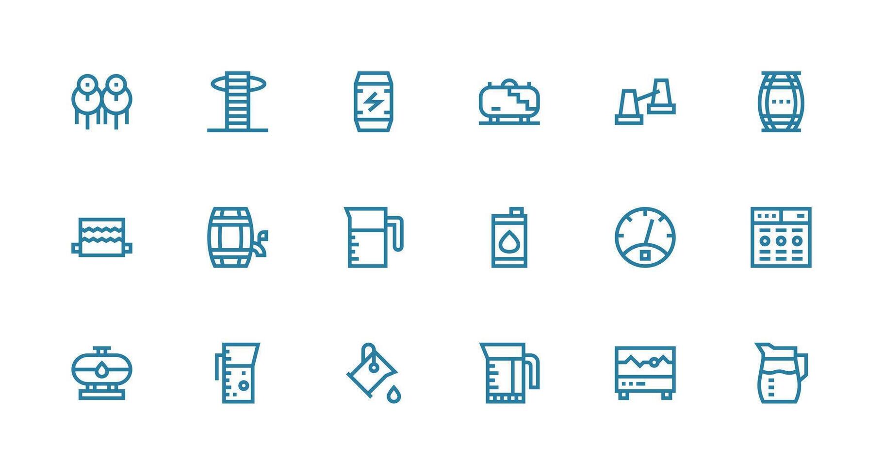 Capacity Set with 18 Strong Stroke Line Icons Minimal Icon Set for Interface Projects vector