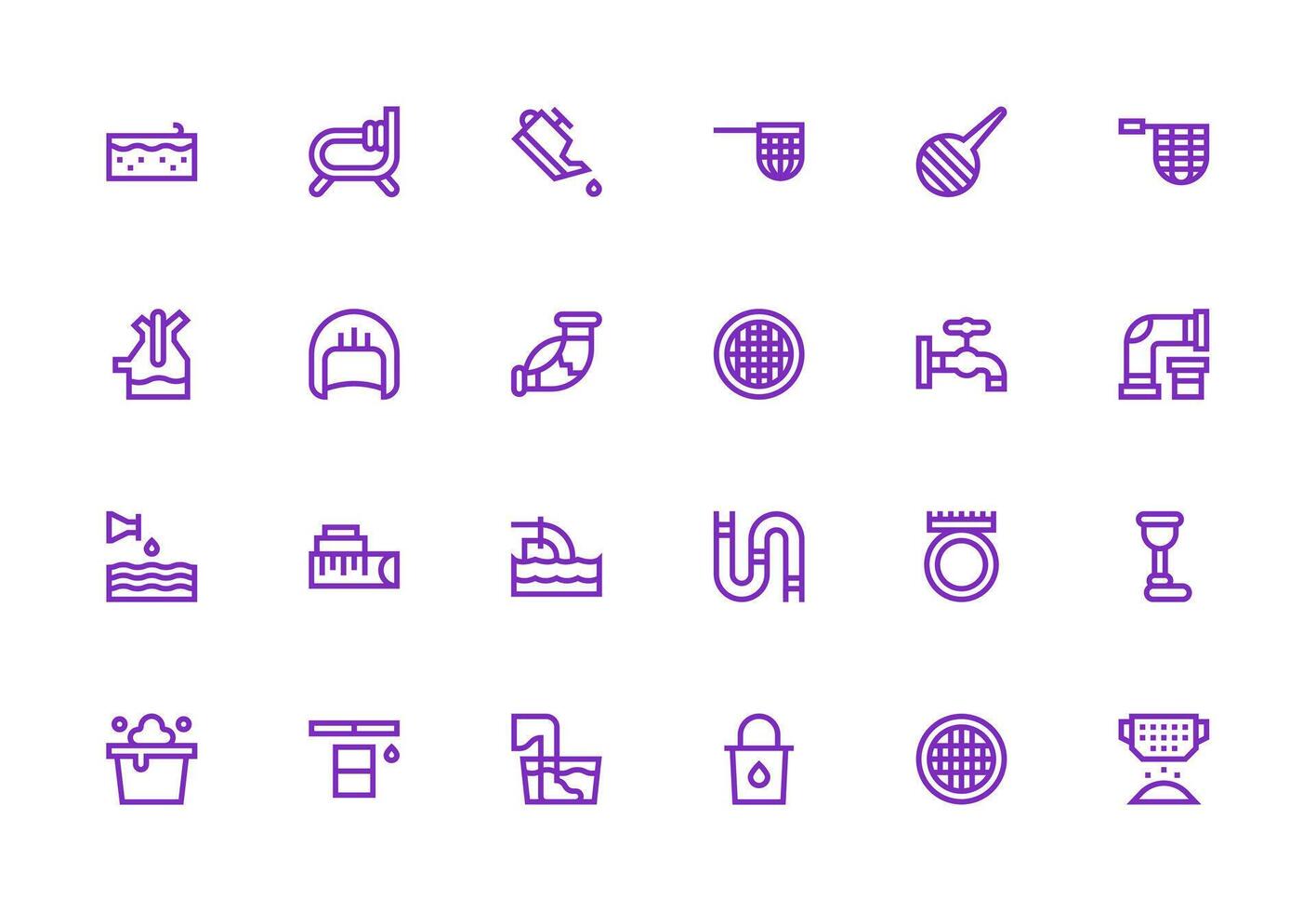 24 Thick Line Line Style Icons from Drain Collection Scalable Icons for All Themes vector