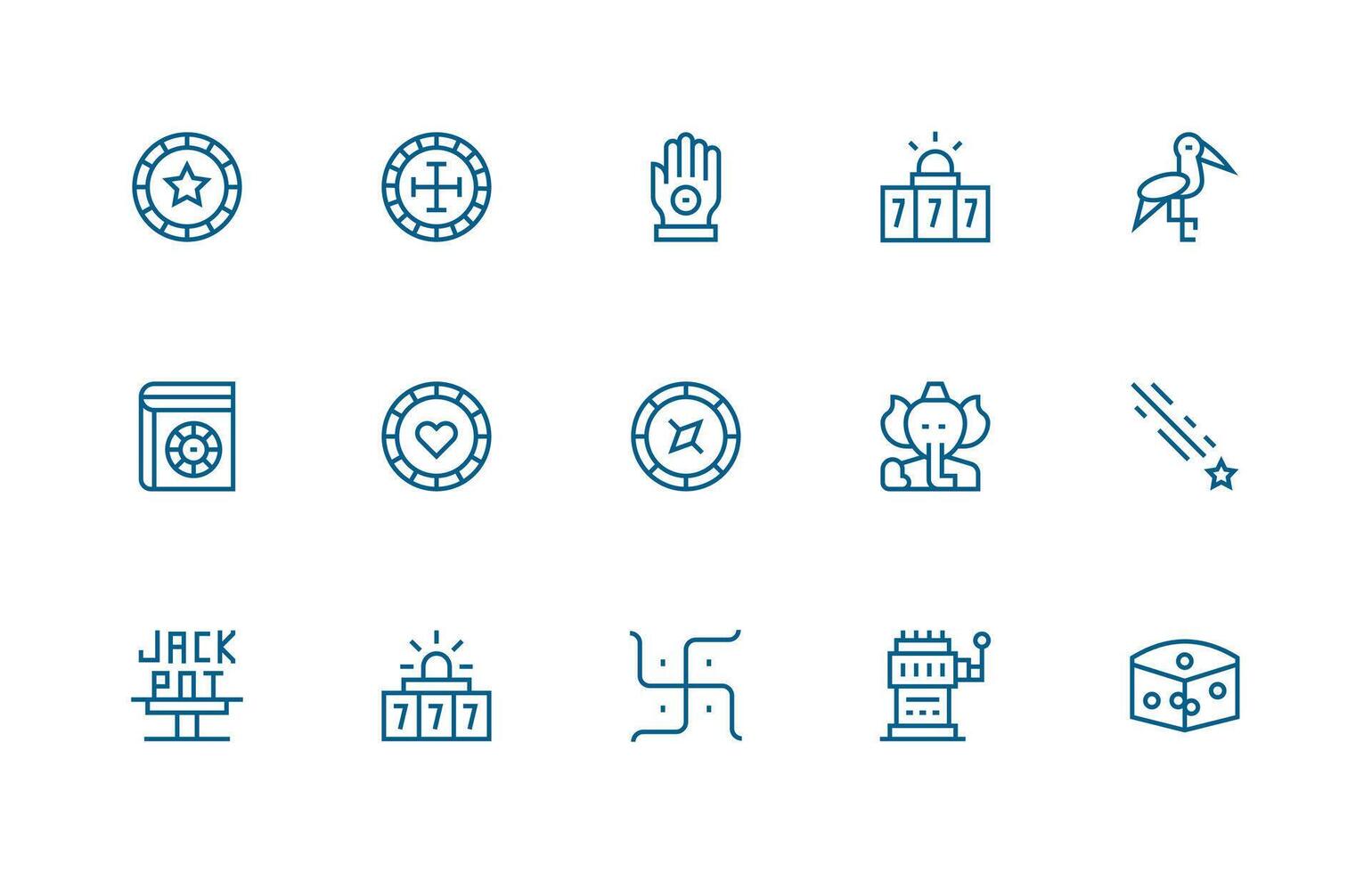 15 Regular Line Vectors for Luck Theme Simplified Icon Pack for Visual Tools