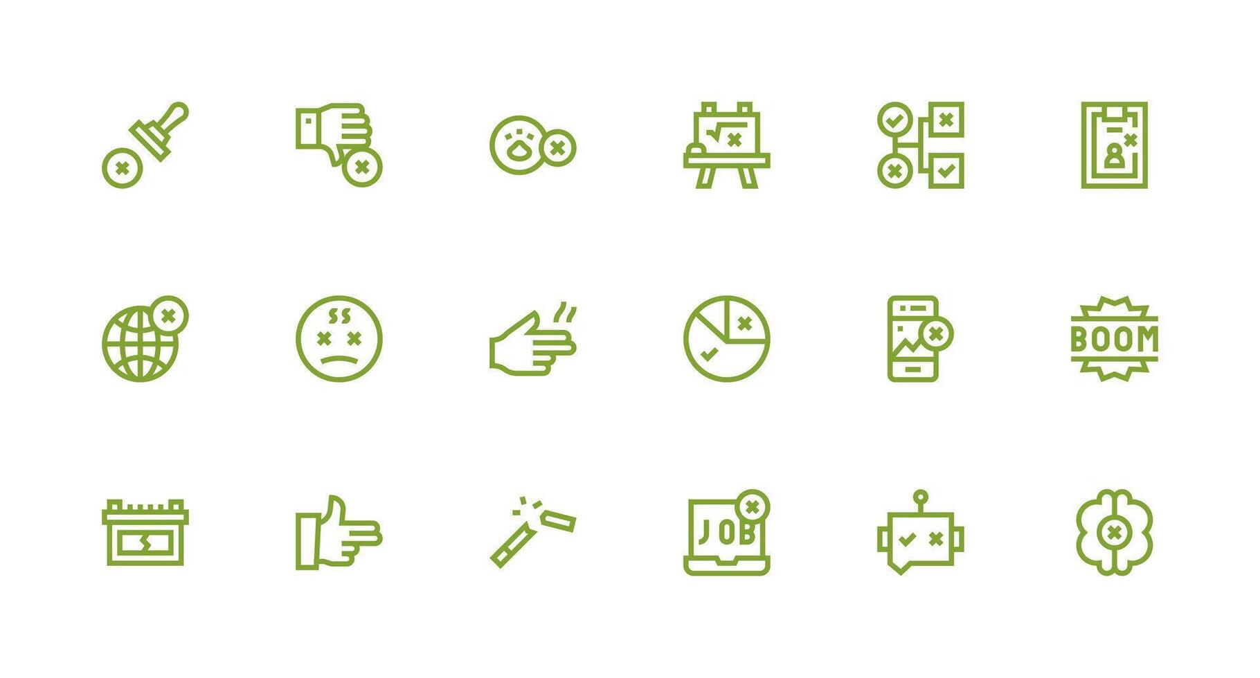 18 Strong Stroke Line Style Icons from Fail Collection Customizable Icon Series for Mobile Screens vector