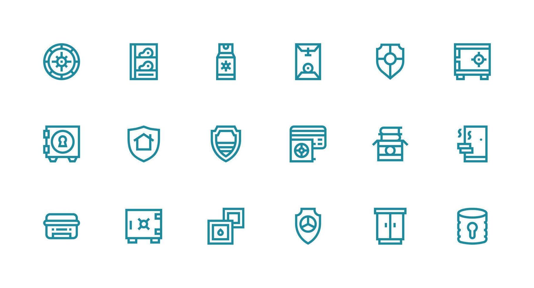 Strong Stroke Line Icons from Safekeeping Set with 18 Vectors Clean Icon Set Icon Pack for UI Projects