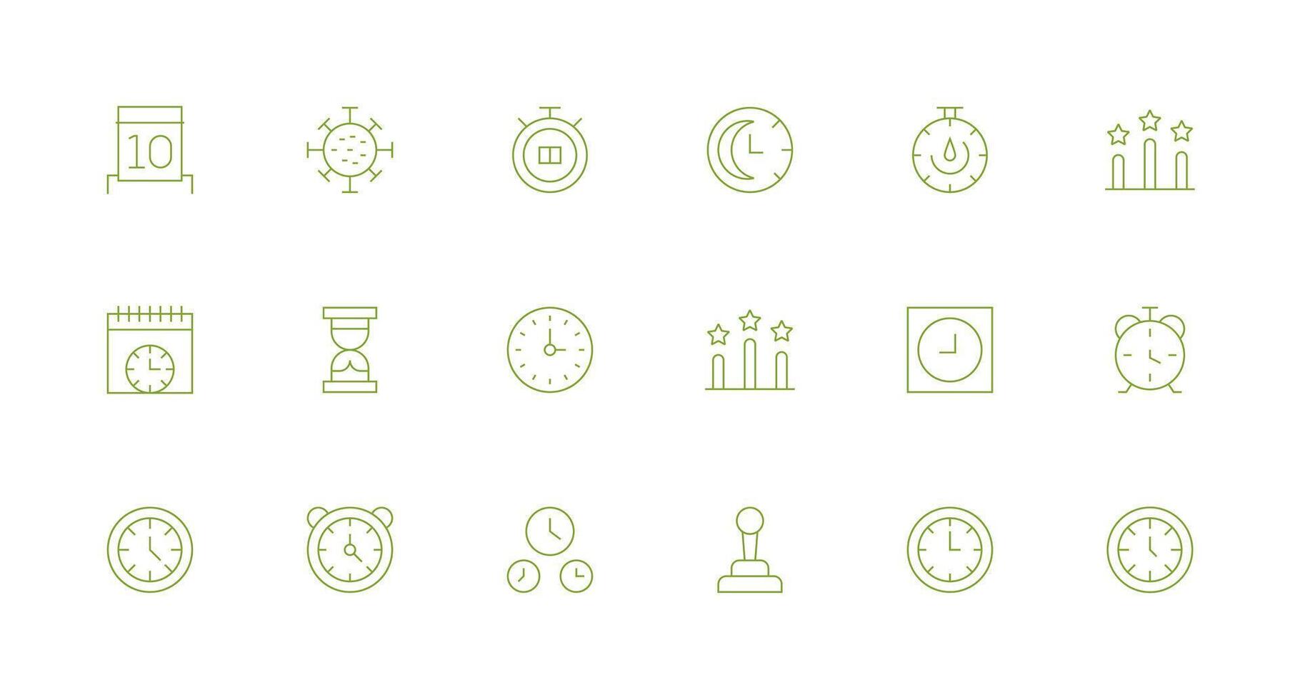 18 Second Icons in Minimal Line Aesthetic Fully Editable Icon Set for Web vector