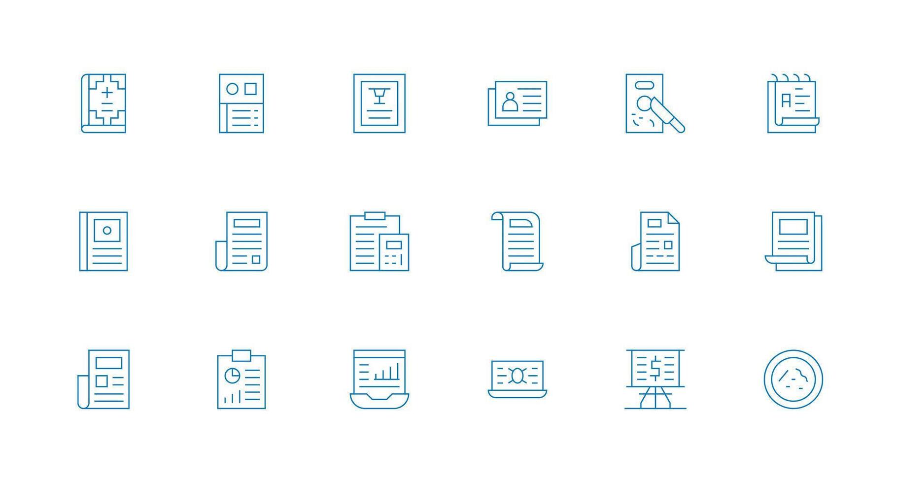 Minimal Line Icons from Summary Set with 18 Vectors Web Icon Collection