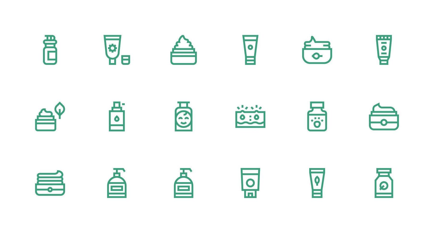 18 Icons for Lotion in Strong Stroke Line Format Organized Pack for Project Assets vector