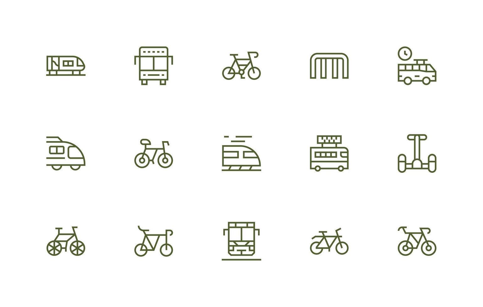 15 Regular Line Vectors for Commuter Theme Minimal Icon Set for Interface Projects