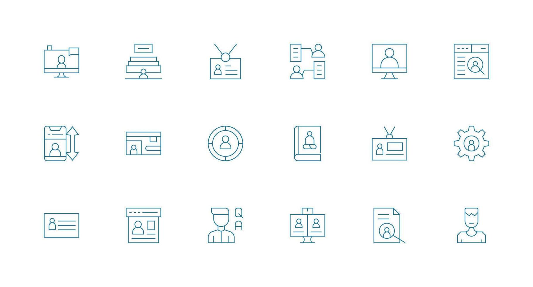 User Profile featuring 18 Icons in Minimal Line Design Theme-Based Icon Pack vector